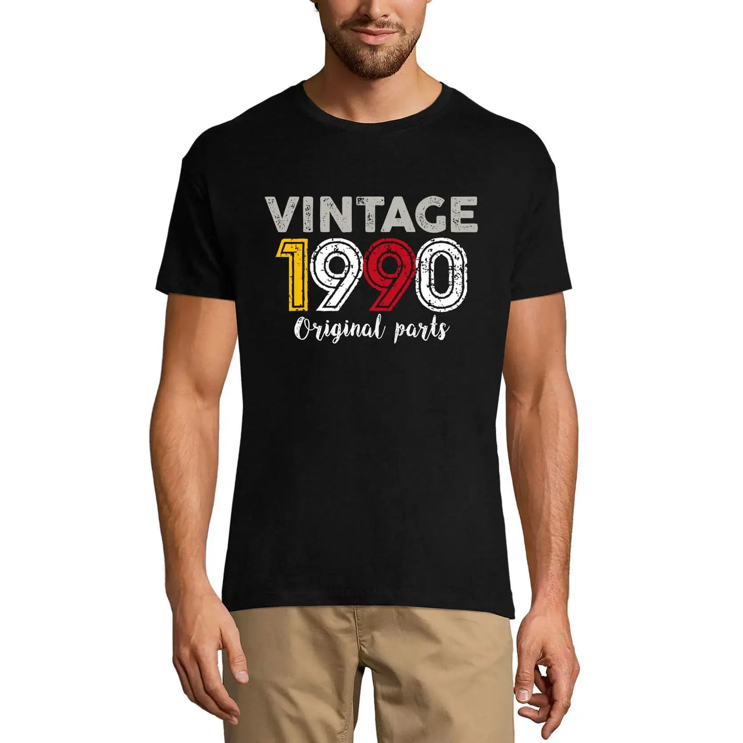 Men's Graphic T-Shirt Original Parts 1990 34th Birthday Anniversary 34 Year Old Gift 1990 Vintage Eco-Friendly Short Sleeve Novelty Tee