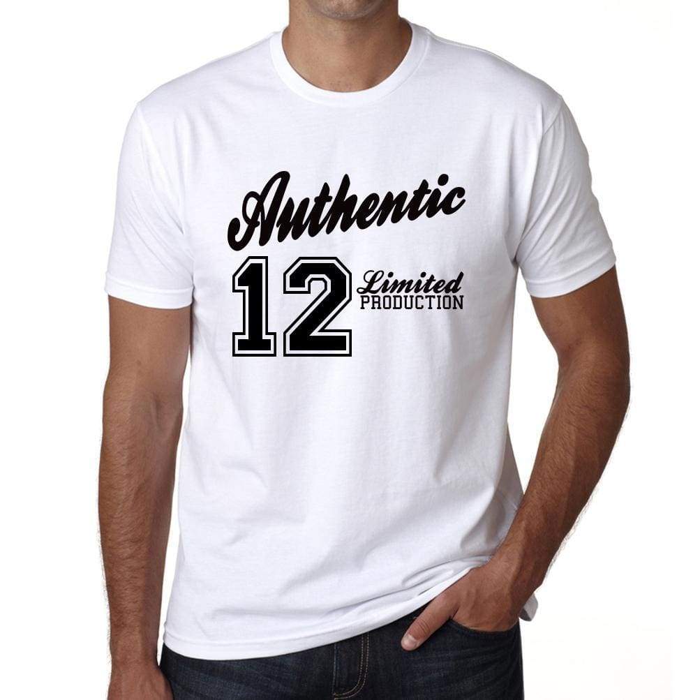 11, Authentic, White, Men's Short Sleeve Round Neck T-shirt 00123 - Ultrabasic