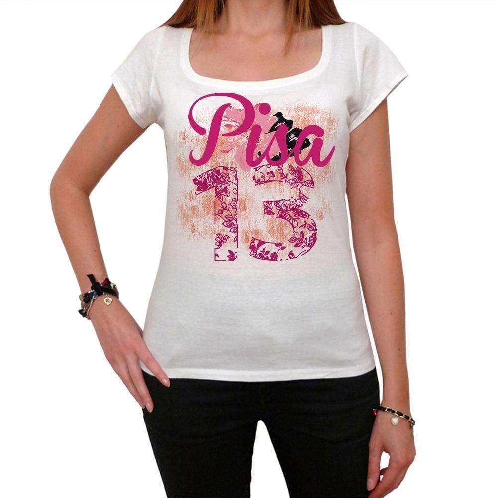 13, Pisa, Women's Short Sleeve Round Neck T-shirt 00008 - ultrabasic-com