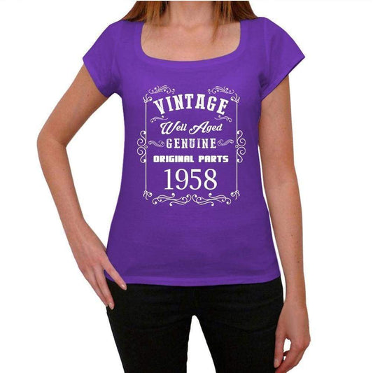 1958, Well Aged, Purple, Women's Short Sleeve Round Neck T-shirt 00110 ultrabasic-com.myshopify.com