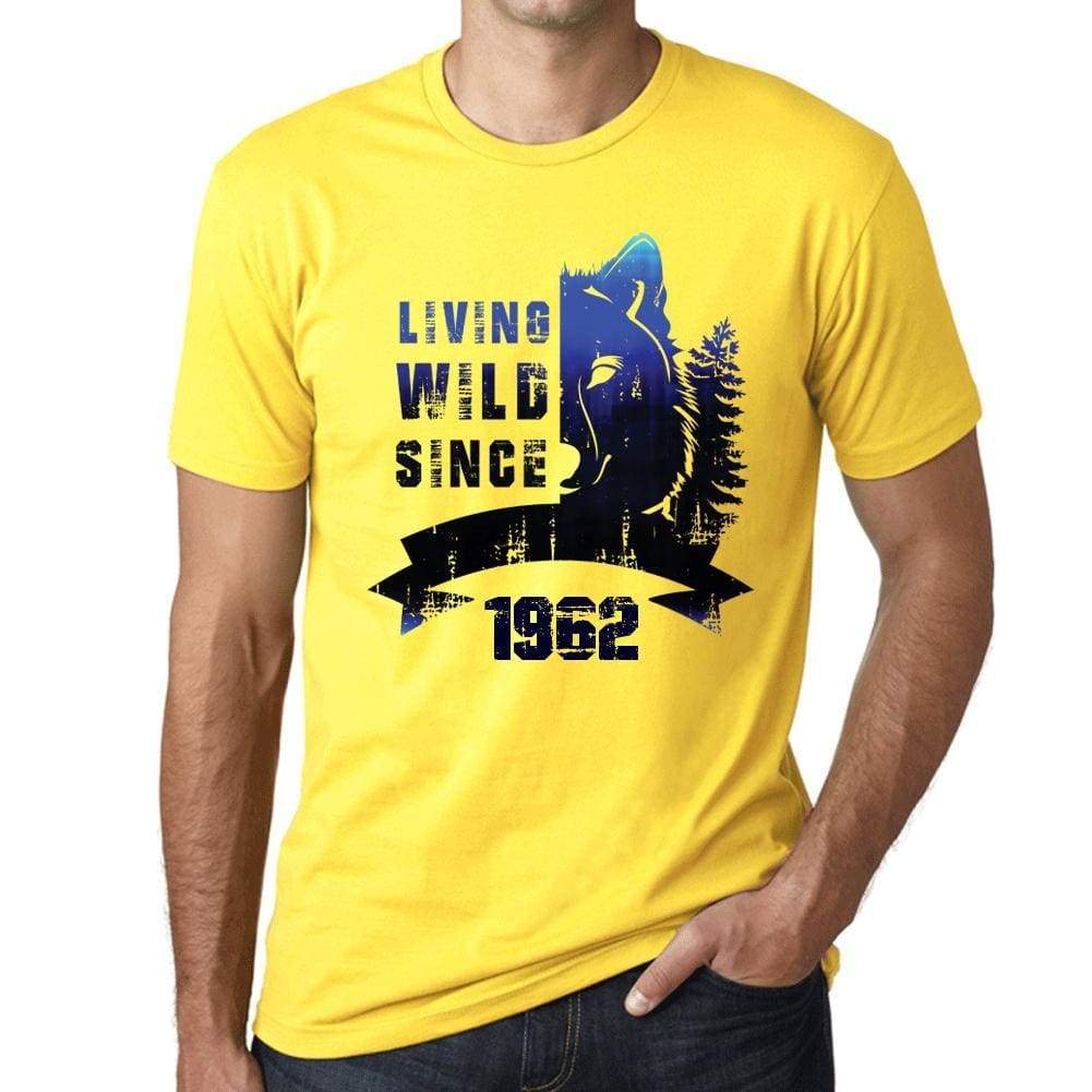 1962, Living Wild 2 Since 1962 Men's T-shirt Yellow Birthday Gift 00516 - ultrabasic-com