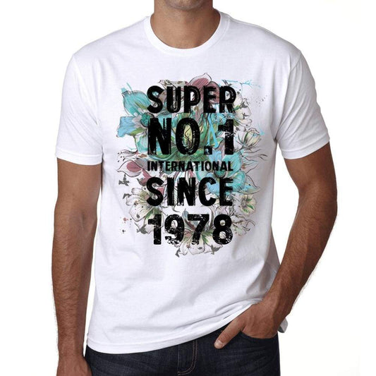 1978, Super No.1 Since 1978 Men's T-shirt White Birthday Gift 00507 - ultrabasic-com