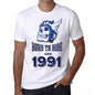 1991 Born To Ride Since 1991 Mens T-Shirt White Birthday Gift 00494 - White / Xs - Casual