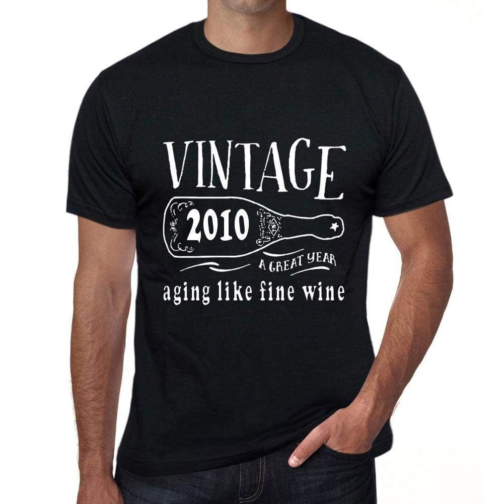 2010 Aging Like A Fine Wine Mens T-Shirt Black Birthday Gift 00458 - Black / Xs - Casual