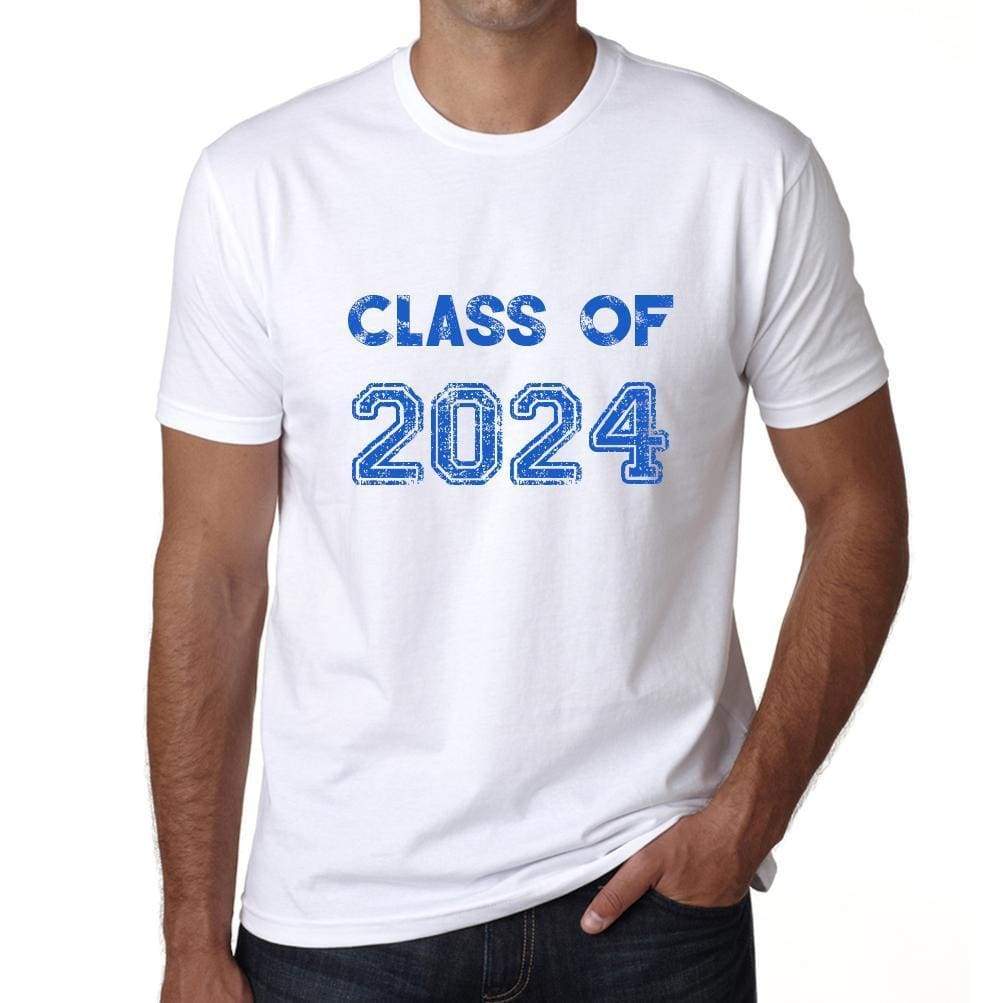 2024 Class Of White Mens Short Sleeve Round Neck T-Shirt 00094 - White / S - Casual