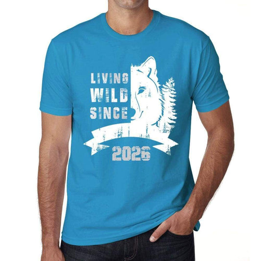 2026 Living Wild Since 2026 Mens T-Shirt Blue Birthday Gift 00499 - Blue / X-Small - Casual