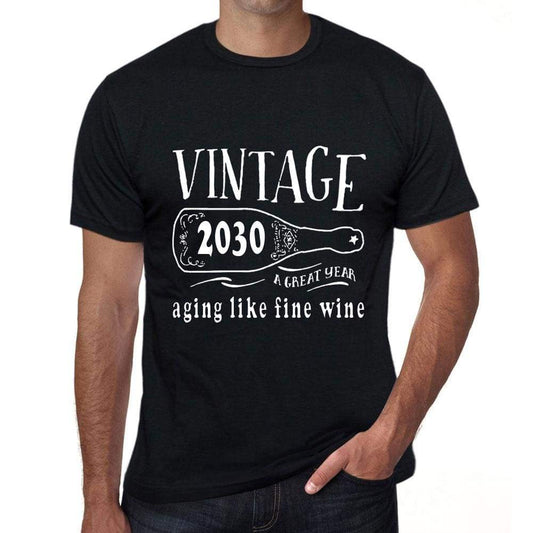 2030 Aging Like a Fine Wine Men's T-shirt Black Birthday Gift 00458 - Ultrabasic