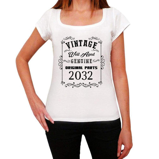2032 Well Aged White Womens Short Sleeve Round Neck T-Shirt 00108 - White / Xs - Casual