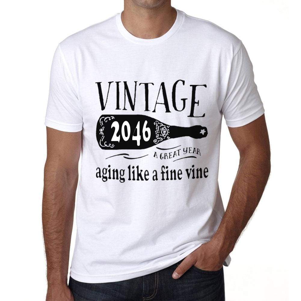 2046 Aging Like a Fine Wine Men's T-shirt White Birthday Gift 00457 - Ultrabasic