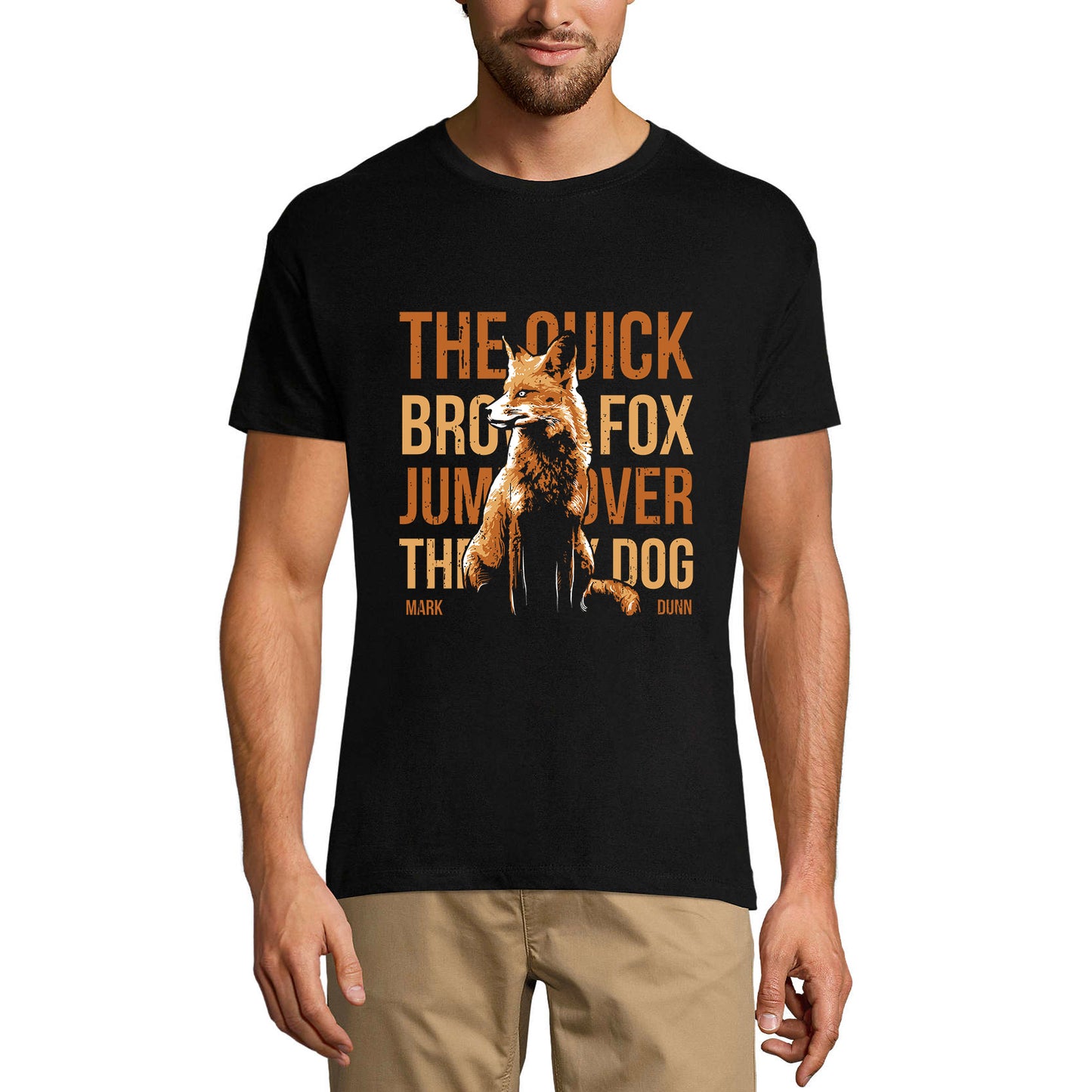 ULTRABASIC Men's Graphic T-Shirt The Quick Brown Fox - Funny Shirt for Men