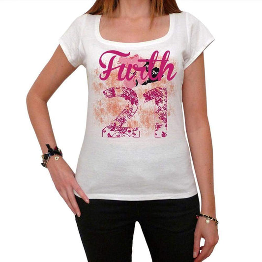 21 Furth Womens Short Sleeve Round Neck T-Shirt 00008 - White / Xs - Casual