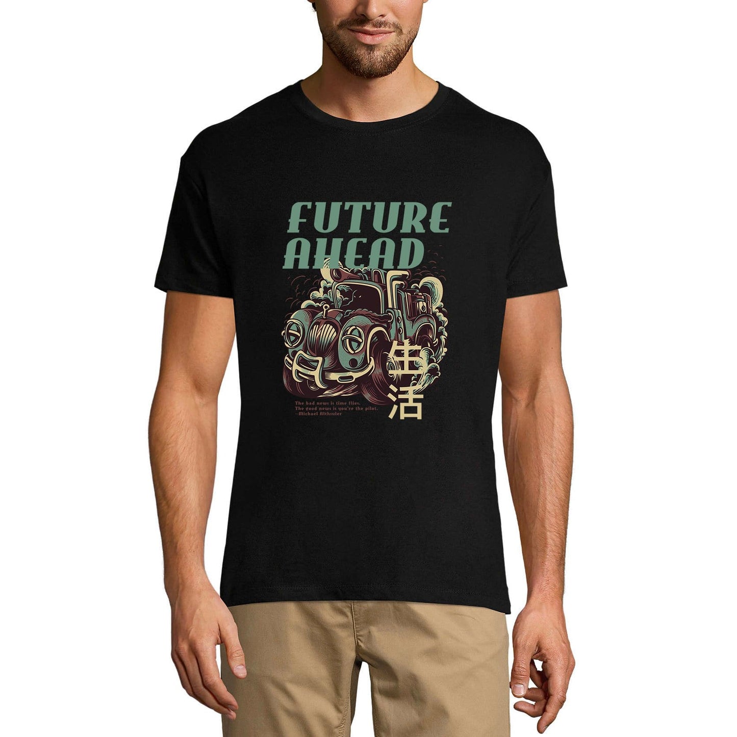 ULTRABASIC Men's Novelty T-Shirt Future Ahead - Funny Car Tee Shirt