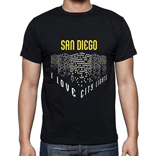 Ultrabasic - Homme T-Shirt Graphique J'aime SAN Diego Lumières Noir Profond