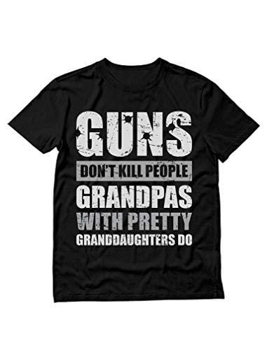 Men's T-Shirt Guns Don't Kill Grandpas Granddaughter Grandpa, Papa T-Shirt Black
