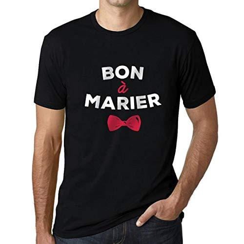 Homme T-Shirt Graphique Imprimé Vintage Tee Bon à Marier Noir Profond