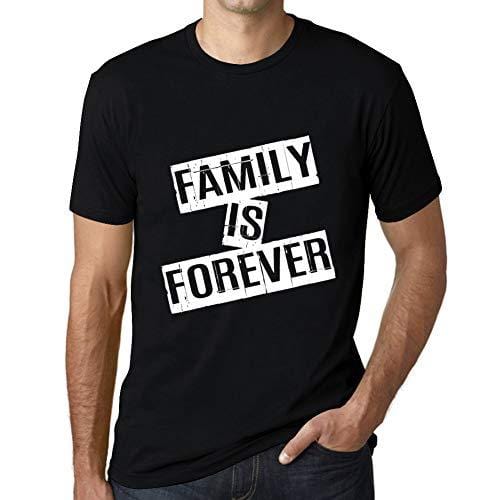 Ultrabasic - Homme T-Shirt Graphique Family is Forever T-Shirt Cadeau Lettre d'impression Noir Profond