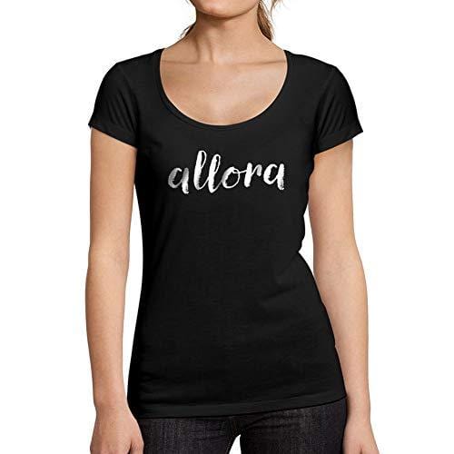Ultrabasic - Tee-Shirt Femme col Rond Décolleté Allora Noir Profond