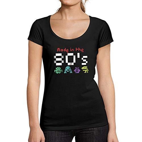 Ultrabasic - Tee-Shirt Femme Manches Courtes Made in 80's Noël Cadeau Idées Tee Noir Profond