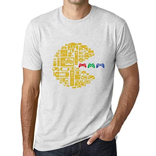 Ultrabasic - Graphique Homme Classique Vintage Manette T-Shirt Esports Cadeau Imprimé Tée-Shirt Blanc Chiné