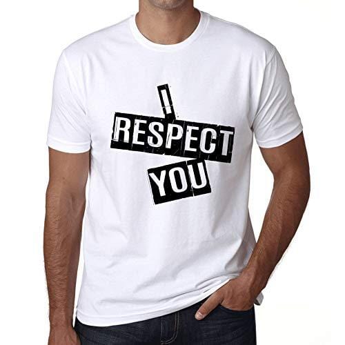 Ultrabasic - Homme T-Shirt Graphique I Respect You T-Shirt Cadeau Lettre d'impression Blanc