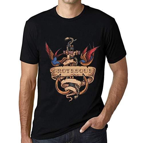 Ultrabasic - Homme T-Shirt Graphique Anchor Tattoo Grotesque Noir Profond