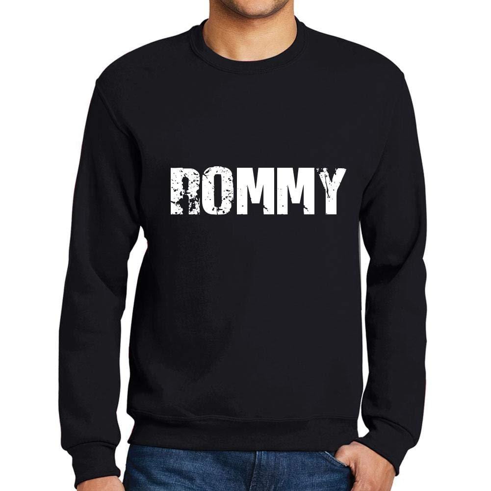 Ultrabasic Homme Imprimé Graphique Sweat-Shirt Popular Words ROMMY Noir Profond