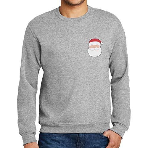 Ultrabasic - Homme Imprimé Graphique Sweat-Shirt Père Noël Cadeau Imprimé Manche Longue Tee-Shirt Gris Chiné