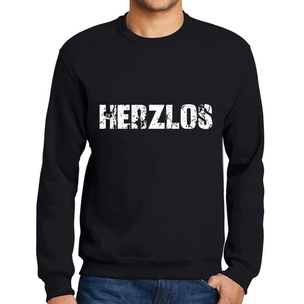 Ultrabasic Homme Imprimé Graphique Sweat-Shirt Popular Words HERZLOS Noir Profond