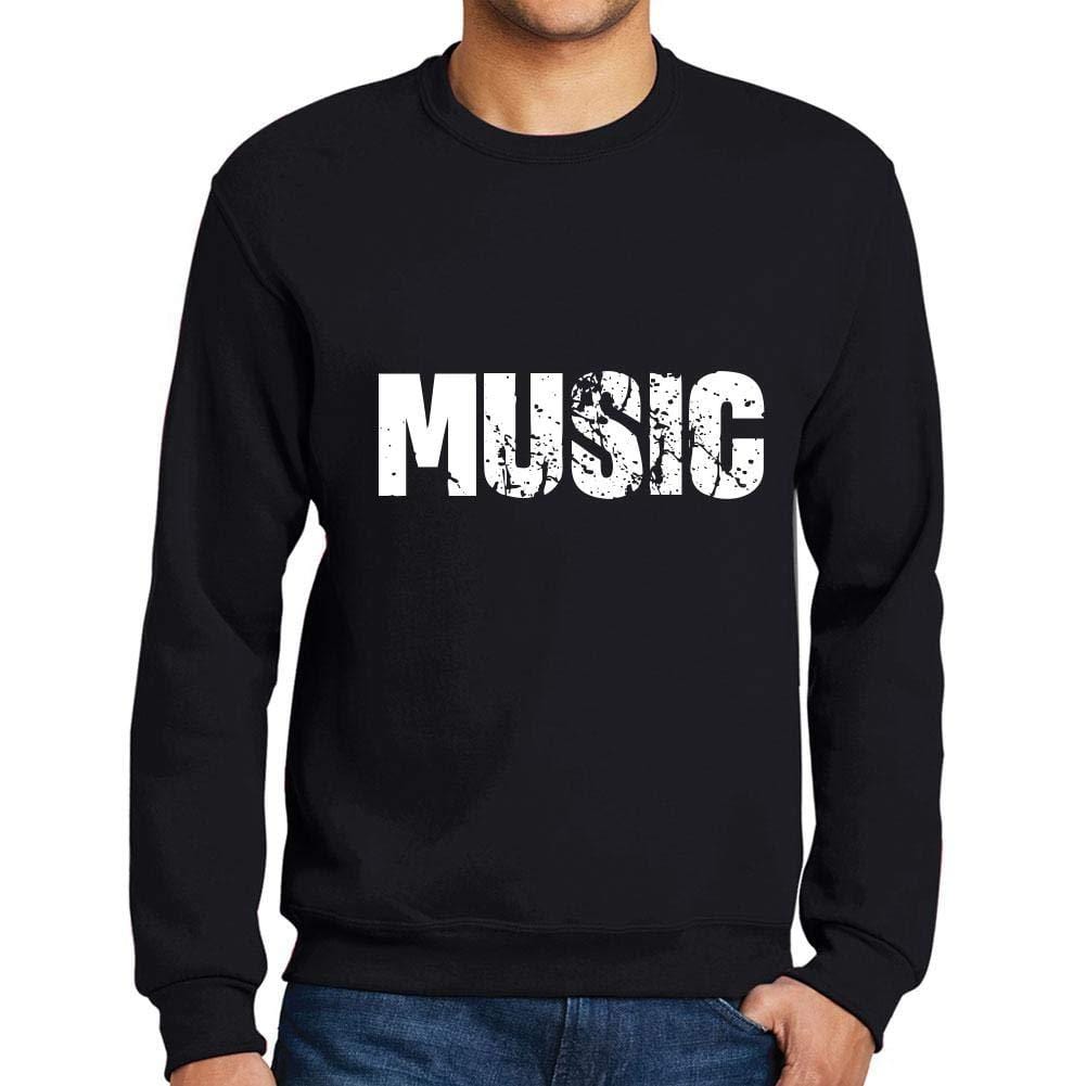 Ultrabasic Homme Imprimé Graphique Sweat-Shirt Popular Words Music Noir Profond