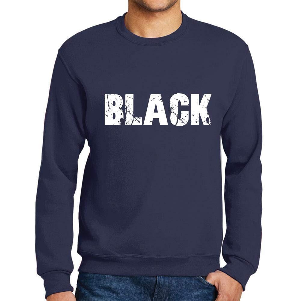 Ultrabasic Homme Imprimé Graphique Sweat-Shirt Popular Words Black French Marine