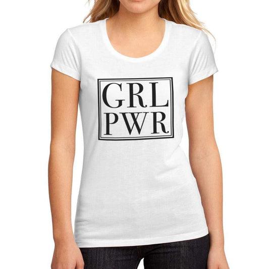 Femme Graphique Tee Shirt Girl Power Box Blanc