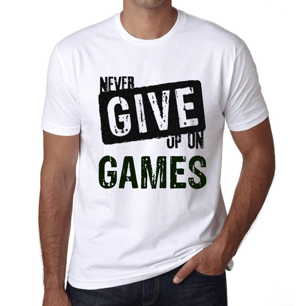 Ultrabasic Homme T-Shirt Graphique Never Give Up on Games Blanc