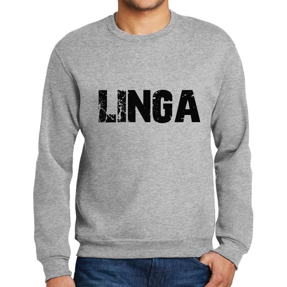 Ultrabasic Homme Imprimé Graphique Sweat-Shirt Popular Words Linga Gris Chiné