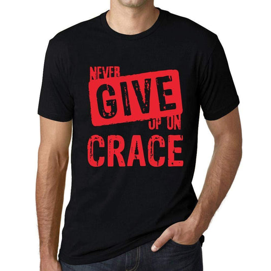 Ultrabasic Homme T-Shirt Graphique Never Give Up on CRACE Noir Profond Texte Rouge