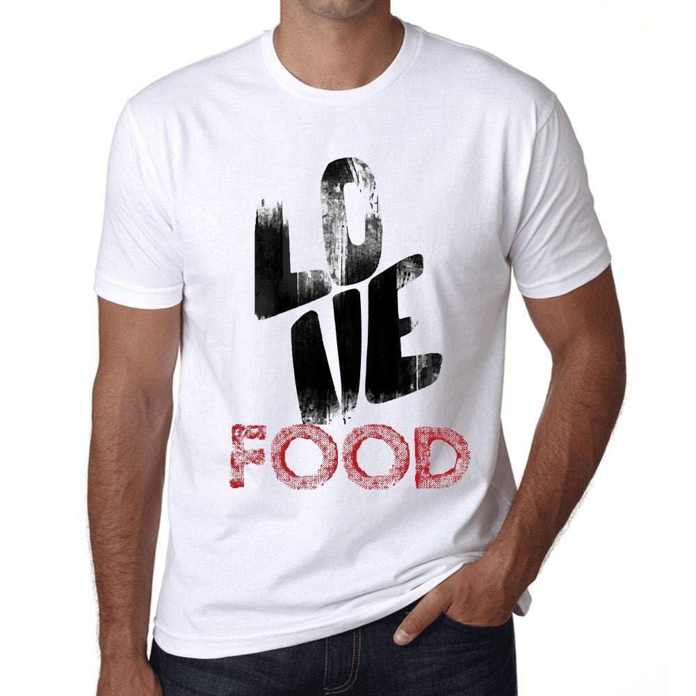 Ultrabasic - Homme T-Shirt Graphique Love Food Blanc