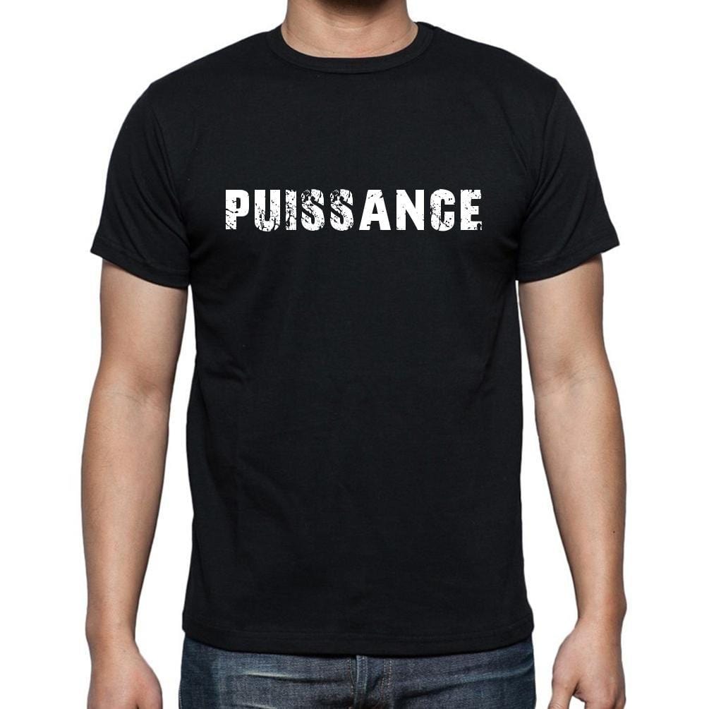 Puissance, t-Shirt pour Homme, en Coton, col Rond, Noir