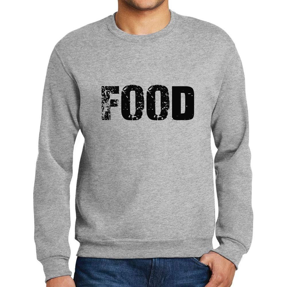 Ultrabasic Homme Imprimé Graphique Sweat-Shirt Popular Words Food Gris Chiné