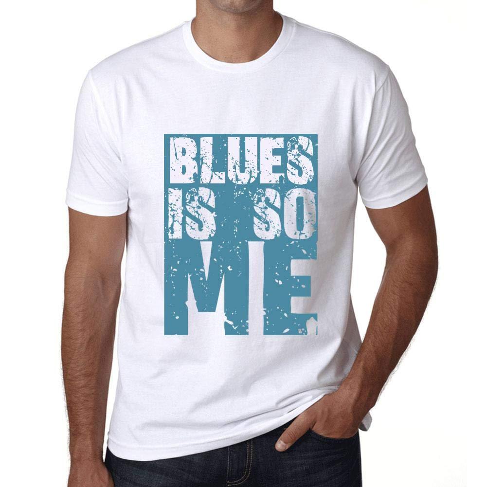 Homme T-Shirt Graphique Blues is So Me Blanc