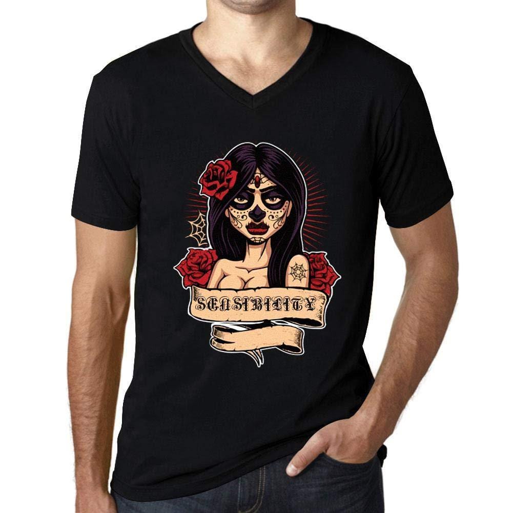 Ultrabasic - Homme Graphique Col V Tee Shirt Women Flower Tattoo Sensibility