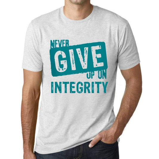 Ultrabasic Homme T-Shirt Graphique Never Give Up on Integrity Blanc Chiné