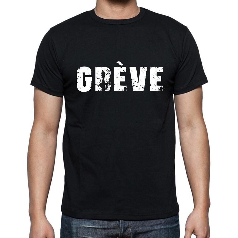 grève, t-Shirt pour Homme, en Coton, col Rond, Noir