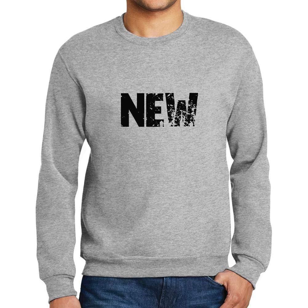 Ultrabasic Homme Imprimé Graphique Sweat-Shirt Popular Words New Gris Chiné