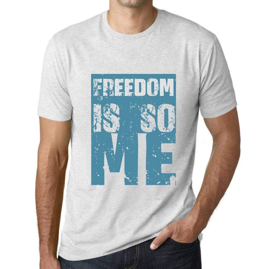 Homme T-Shirt Graphique Freedom is So Me Blanc Chiné