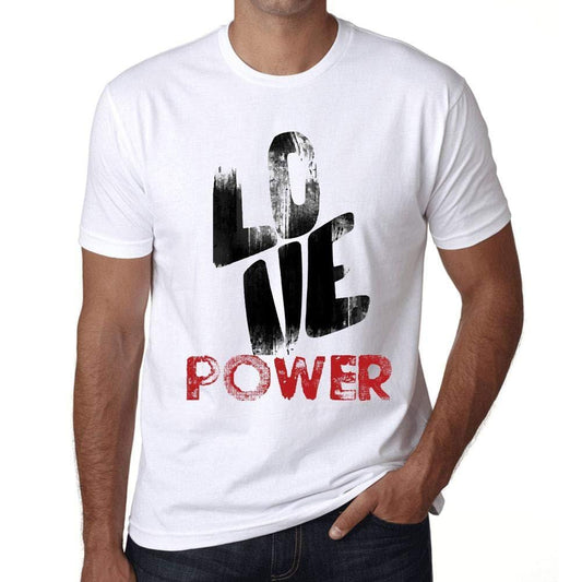 Ultrabasic - Homme T-Shirt Graphique Love Power Blanc