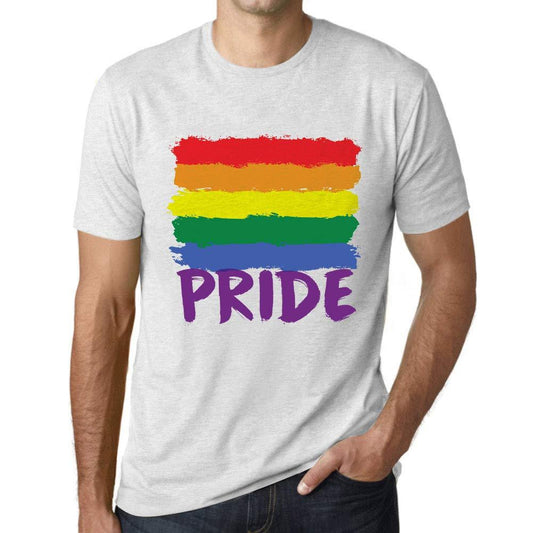 Ultrabasic Homme T-Shirt Graphique LGBT Pride Blanc Chiné