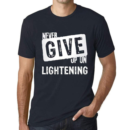 Ultrabasic Homme T-Shirt Graphique Never Give Up on Lightening Marine