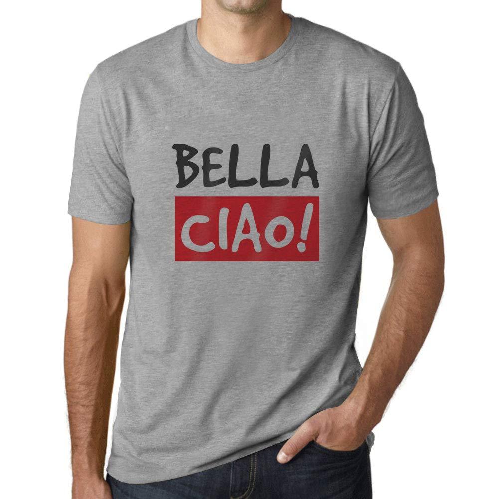 Homme T-Shirt Graphique Imprimé Vintage Tee Bella Ciao Gris Chiné