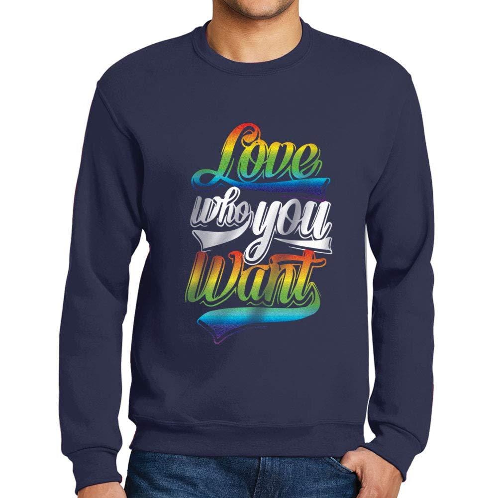 Ultrabasic Homme Imprimé Graphique Sweat-Shirt LGBT Love Who You Want Marine
