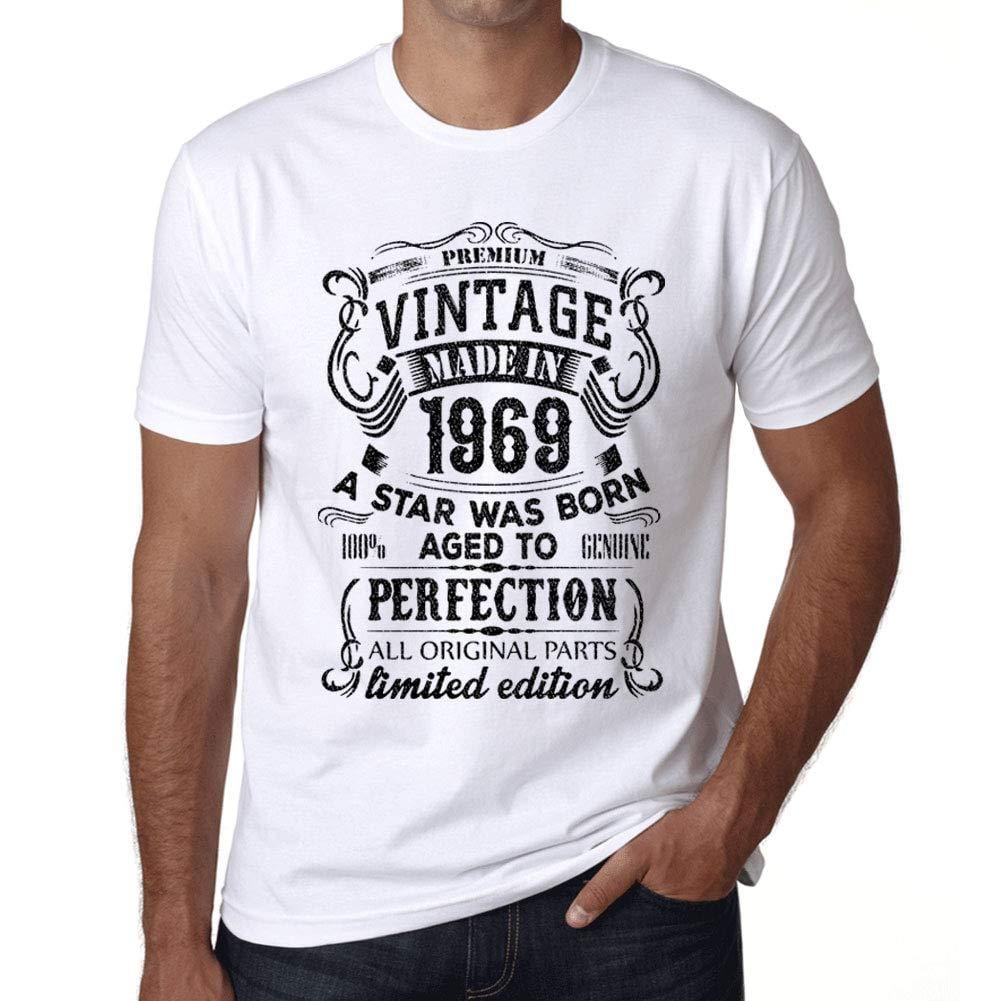 Ultrabasic - Homme Graphique Premium Vintage Made in 1969 Imprimé T-Shirt Blanco