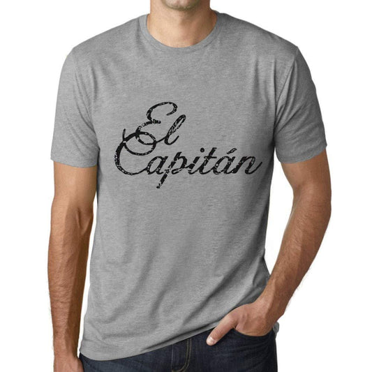 Ultrabasic - Homme T-Shirt Graphique El Capitán Lettres Imprimées Gris Chiné